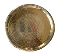Brass Hammered Round Tray